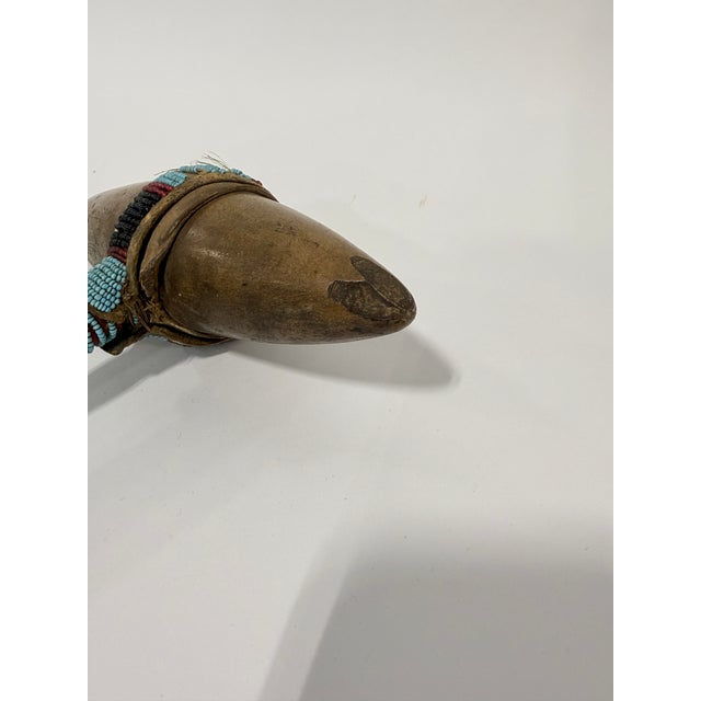 Turquoise Native American, Western Great Plains Ceremonial Beaded War Club Circa 1900 For Sale - Image 8 of 13