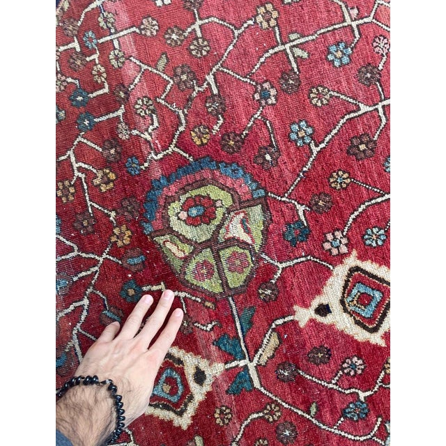 Textile Old-World Antique Ferahan Sarouk Dainty Flora & Suspended Vines Rug 10.5 x 13.3 For Sale - Image 7 of 15