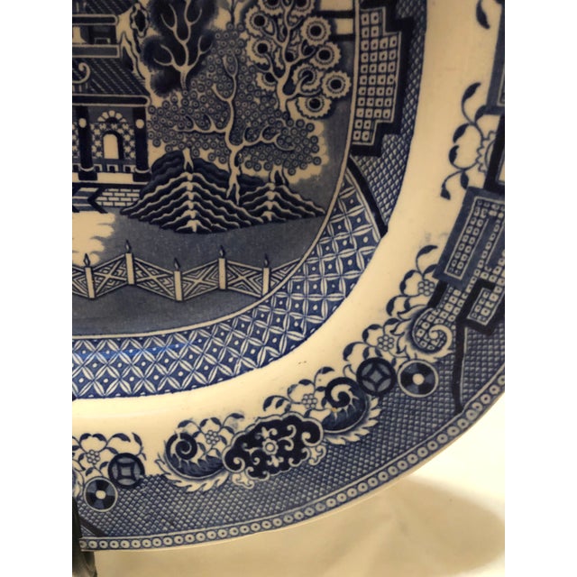 19th C Blue Willow Pattern Platter For Sale - Image 9 of 12