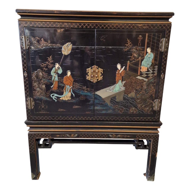 Oriental Cabinet in Oak For Sale