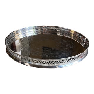 Mid 20th Century Silver Plated Gallery Tray For Sale