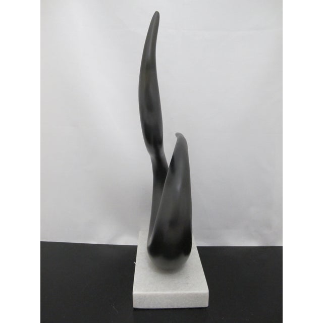 Brown Interlude Home Modernist Twist Metal Sculpture on Marble Base For Sale - Image 8 of 11