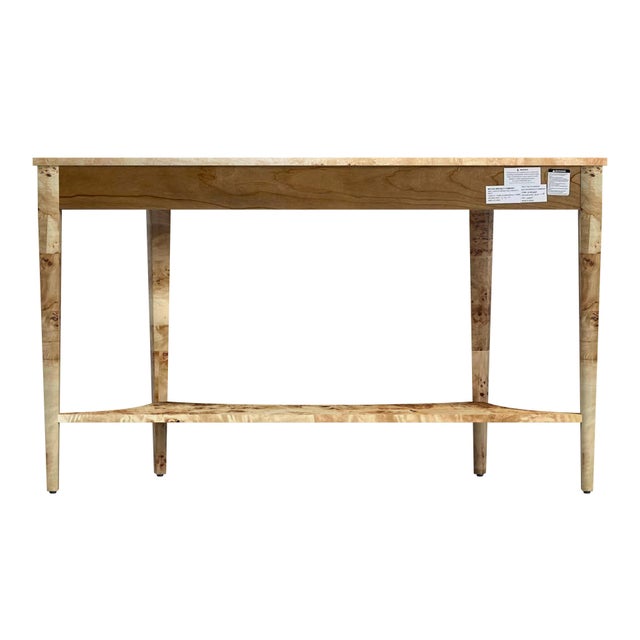 Astor 54"W Demilune Console Table, Light Burl For Sale In Chicago - Image 6 of 8