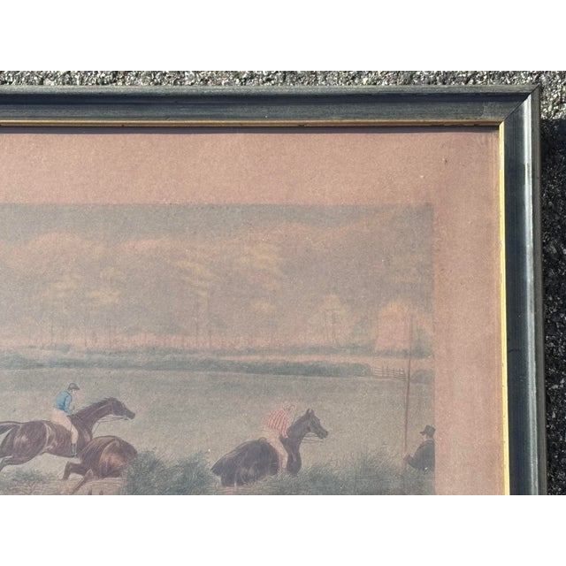 Grand Steeple Chase - Large, Orig. 19th C. Equestrian Color Print in Period Frame - 1837 For Sale - Image 11 of 14