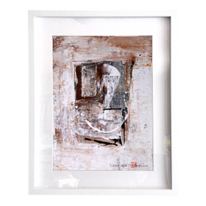 Fiesta. XVII One of a Kind White Framed Modern Shades of Brown Painting