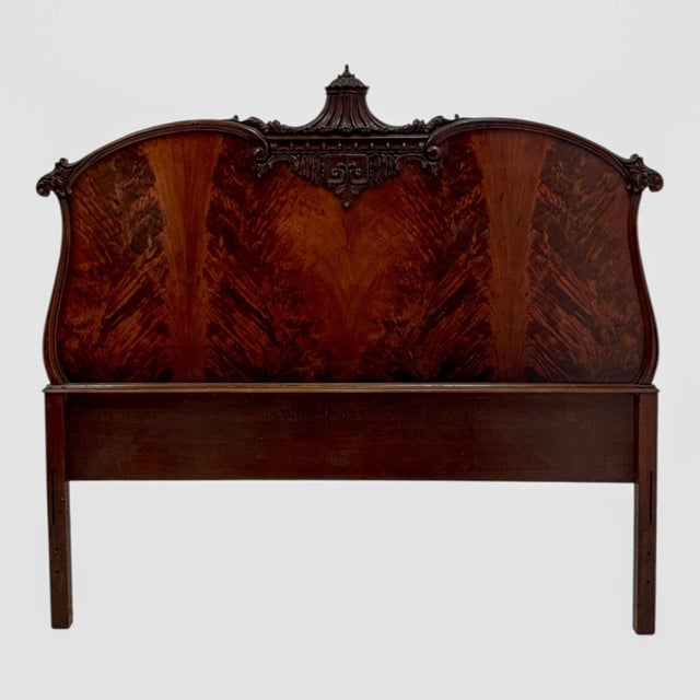 Chinoiserie Chinese Chippendale Chinoiserie Pagoda j.b. Van Sciver Mahogany 4 Pc. Headboard Highboy Chest Mirror For Sale - Image 3 of 10