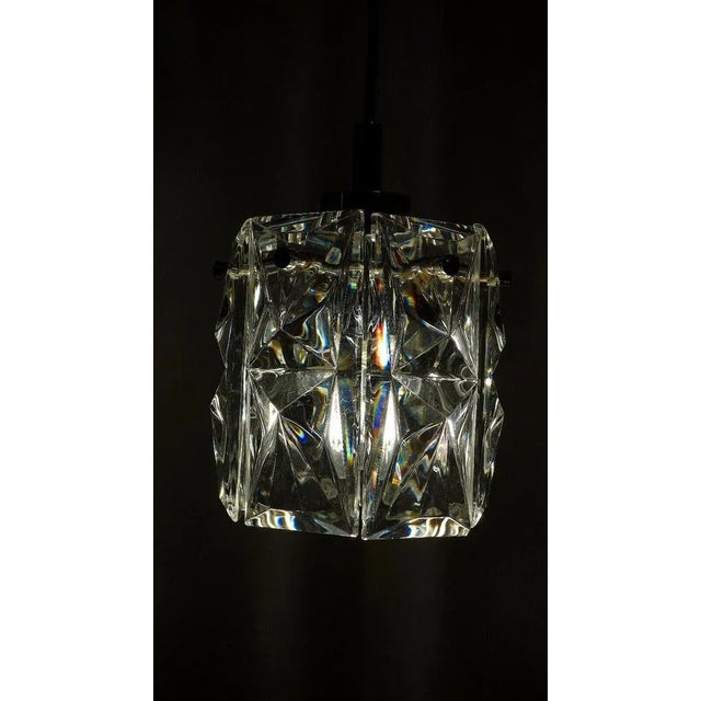 1970s Austrian Chrome and Glass Hanging Light from Kalmar, 1970s For Sale - Image 5 of 6