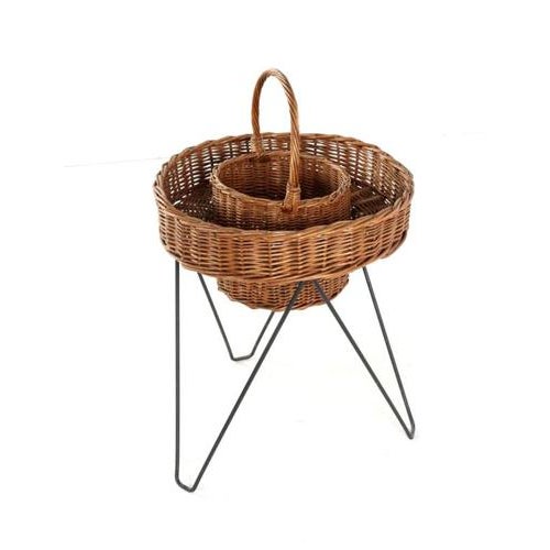 Vintage Wicker Plant Stand For Sale - Image 6 of 14