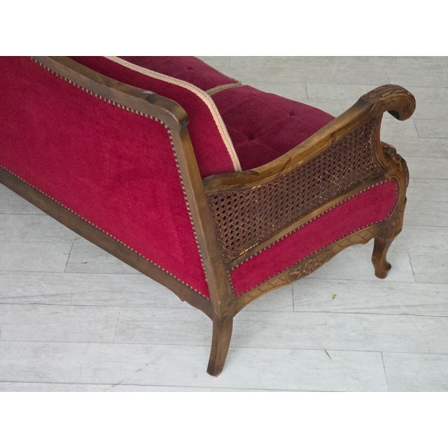 Danish 3-Seater Sofa in Red Velour and Mesh, 1930s For Sale - Image 17 of 18