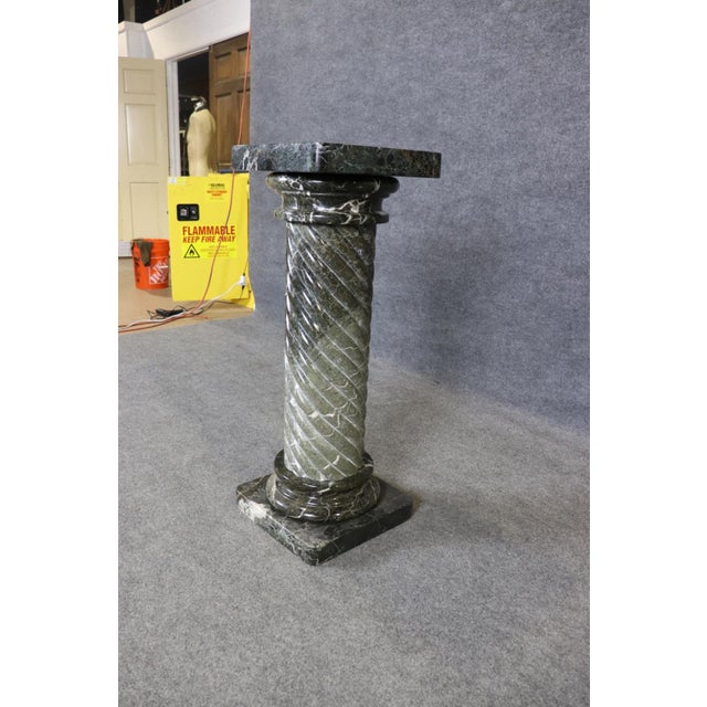 20th C Sprindrel Neoclassical Column Style Marble Pedestal For Sale - Image 4 of 10