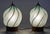 Vintage Wrought Iron and Hand Blown Glass Lamp Shades/Globes - a Pair For Sale In Phoenix - Image 6 of 7
