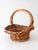 Brown Vintage Woven Wicker Gathering Basket With Twisted Handle For Sale - Image 8 of 13