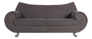 Grey Three-Seater Sofa with Silver Lion Paws from Bretz Gaudi