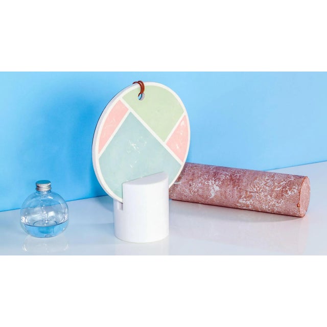 Poudre Table/Wall Mirror with Marble Base by Atelier Macramè Chairish