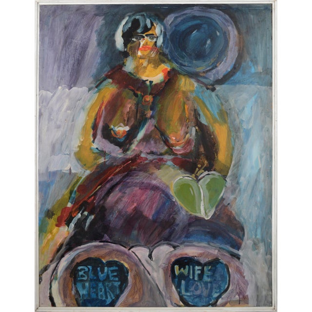 "Blue Heart Wife Love" San Francisco Figurative School -Joe Lysowski "Prankster" Portrait of his ex-wife while studying...