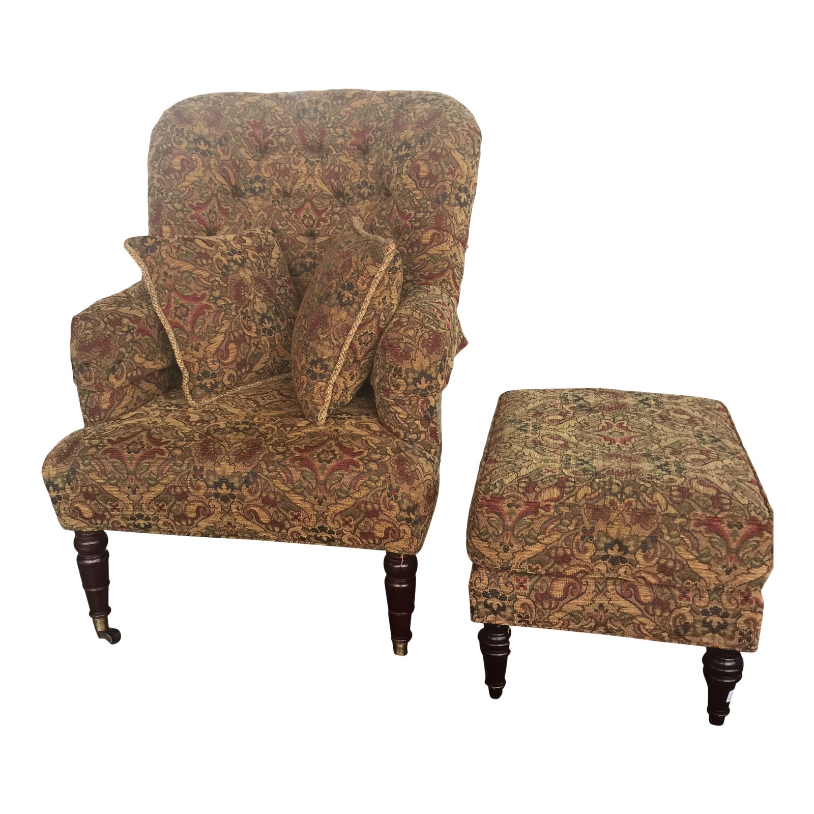 Calico Corners Custom Chair and Ottoman Chairish