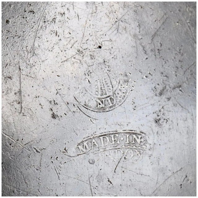 English London Georgian Pewter Oval Wavy Edge Multi-reed Platter For Sale - Image 4 of 6