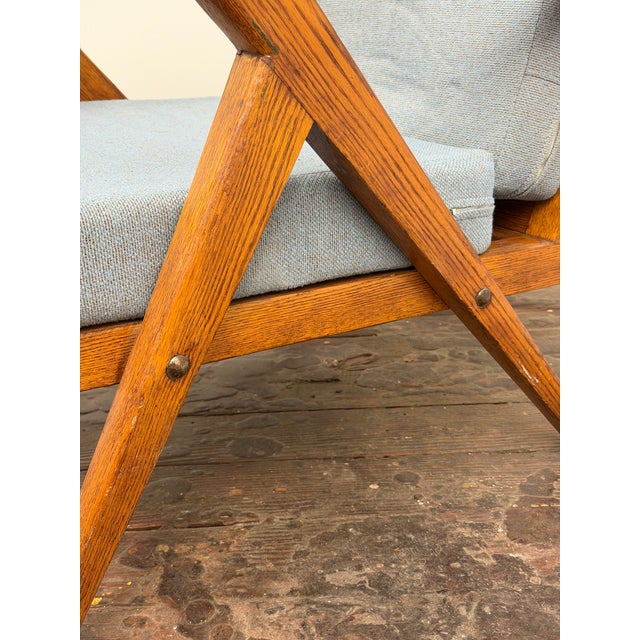 Mid Century Modern Oak Slat Construction Z Chair, Crawford Furniture For Sale - Image 10 of 14