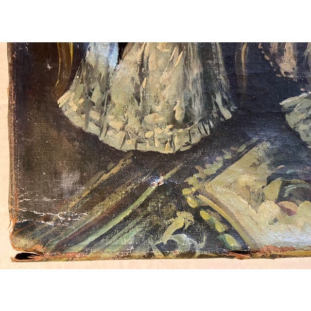 Brown 19th Century Oil on Canvas Painting of Possibly French Society Party For Sale - Image 8 of 10