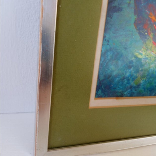 Wood Mid-Century Modern Abstract Expressionist Painting "High-Fly" by Sylvia Jorjorian For Sale - Image 7 of 13