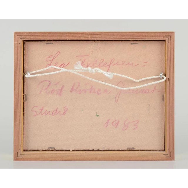 1980s Leo Thellefsen, Modernist Country Landscape, 1983, Oil Painting For Sale - Image 5 of 6