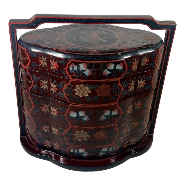 Antique Chinese 5-Tier Stacking Wedding Box For Sale