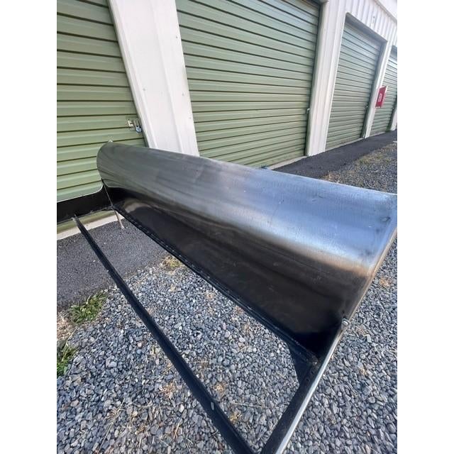 Late 19th Century Mid-Century French Industrial Style Steel Sleigh California King Bed For Sale - Image 5 of 8