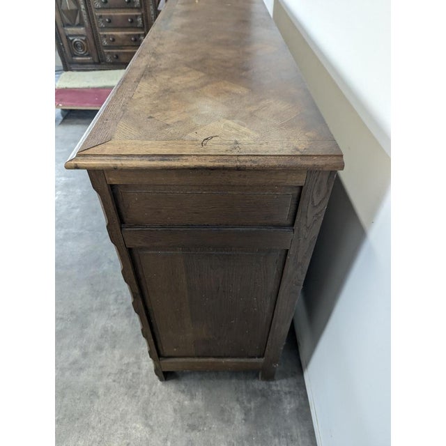 Brutalist Oak Buffet in the style of Dudouyt For Sale - Image 4 of 11