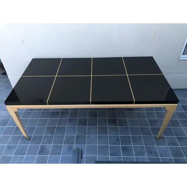 Mid-Century Modern Parzinger Mid-Century Modern Laquered Mahogany & Maple Dining Table For Sale - Image 3 of 12