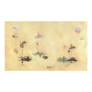 Morning Blooming - Original Colorful Floral Abstract Mixed Media Painting on Canvas by Amber Goldhammer For Sale
