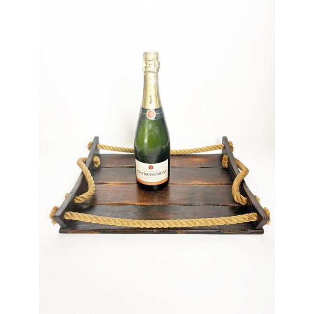 Rustic Wood and Rope Tray, France, 1990s For Sale - Image 3 of 13