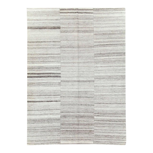 Galerie Shabab Collection Grey Mid-20th Century Handmade Turkish Flatweave Kilim Accent Rug For Sale