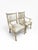Cream Custom Made Neoclassical Arm Chairs With Silver Gilding (A Pair) For Sale - Image 8 of 14