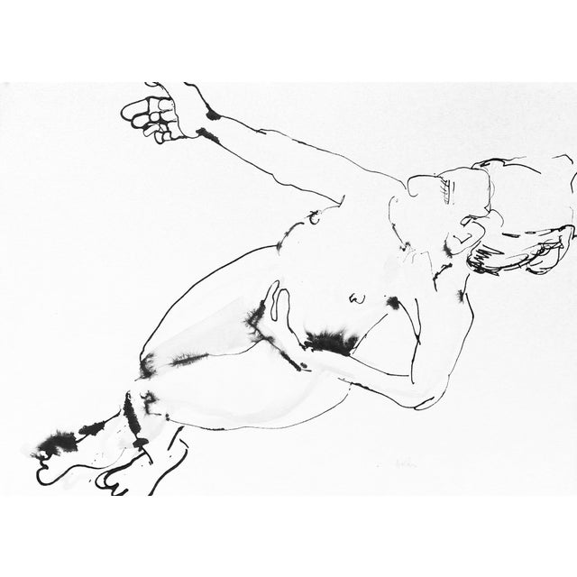 White "Woman" Contemporary Nude Figure Drawing by Martha Holden Plunge For Sale - Image 8 of 8