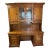 1990s Sligh Traditional Wood Writing Desk With Glass-Front Display Hutch For Sale