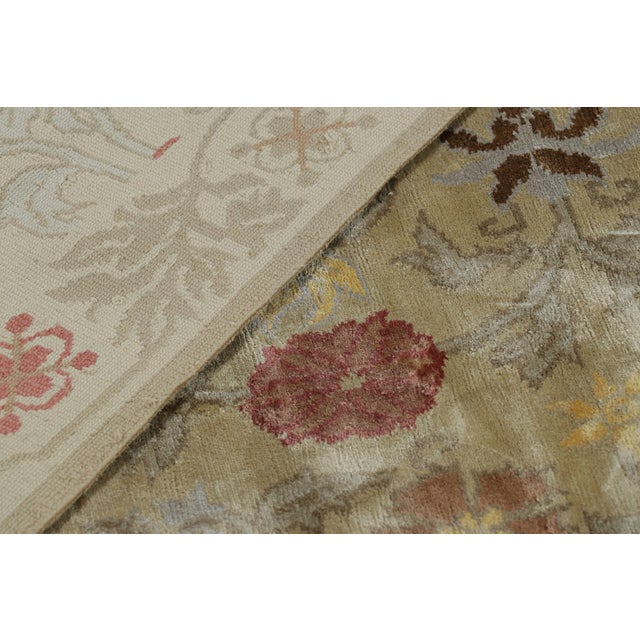 Cream Rug & Kilim’s Spanish Style Rug in Off-White-Beige With Floral Patterns “Bilbao” For Sale - Image 8 of 8