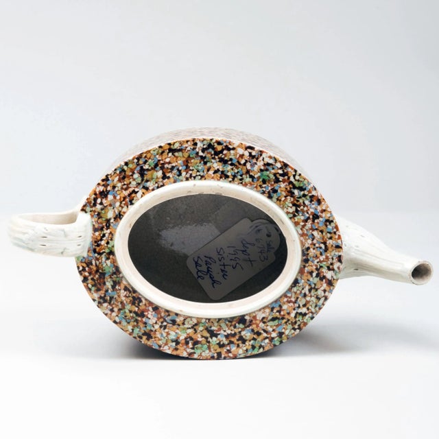 English Staffordshire Pearlware Teapot and Spanial Finial on Cover With Inlaid Agate Surface For Sale - Image 3 of 9