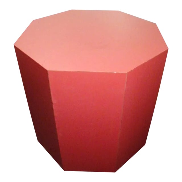 Vintage Modern Burnt Orange Octagonal Table For Sale