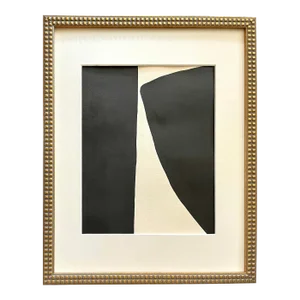 2023 "Ostrica" Abstract Minimalist Painting on Paper by Artist r.k. Red