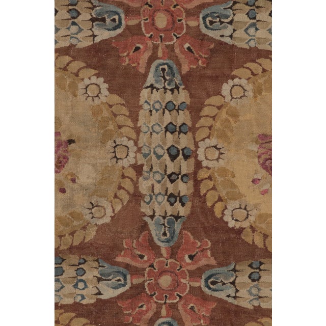 Traditional Antique 19th Century Aubusson Square Rug With Bold Floral Medallion - Rug & Kilim For Sale - Image 3 of 11