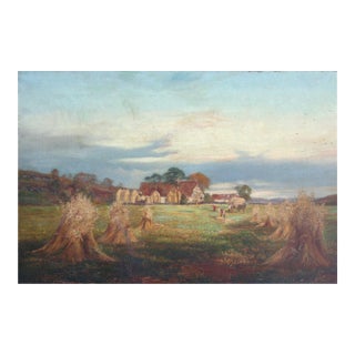 Late 19th Century Scottish Figural Landscape, "The Ingathering, Rowan Tree Hill" by Rosie J. Morison For Sale