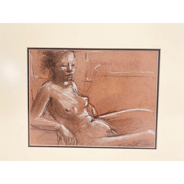 Mid Century, Vintage Academy Style Female Nude Study in Charcoal For Sale - Image 9 of 10