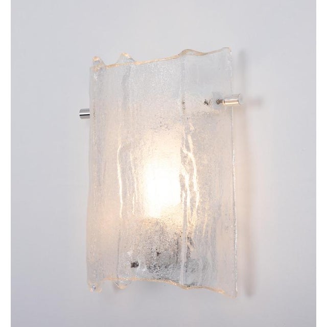 Vintage Murano Ice Glass Vanity Sconces from Kaiser Leuchten, Germany, 1970s, Set of 2 For Sale - Image 12 of 14
