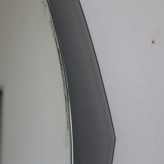 Gold Mid-Century Modern Italian Oval Mirror attributed to Cristal Art, 1960s For Sale - Image 8 of 9