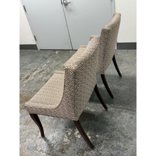 Wood Custom Design Dining Chairs With Splayed Legs, Pair For Sale - Image 7 of 12