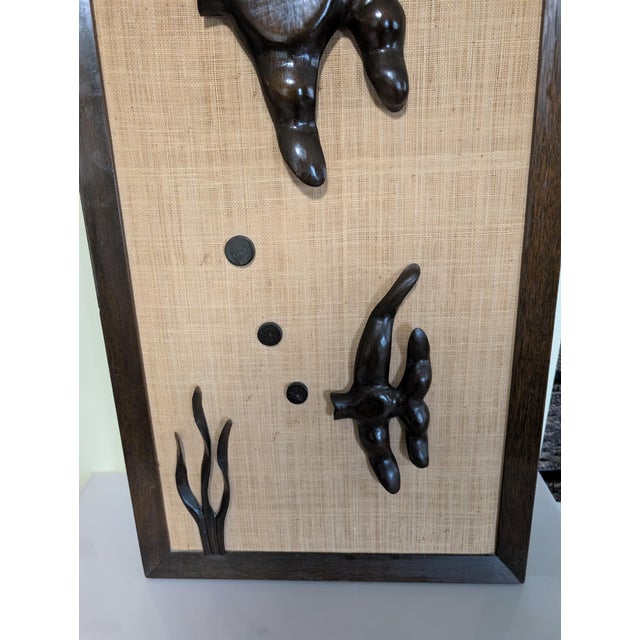 Wood Mid-Century Abstract Wood Sculpture Carved Fish 1960s For Sale - Image 7 of 14