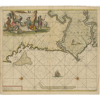 Antique Sea Chart of the Western Coast of Africa For Sale