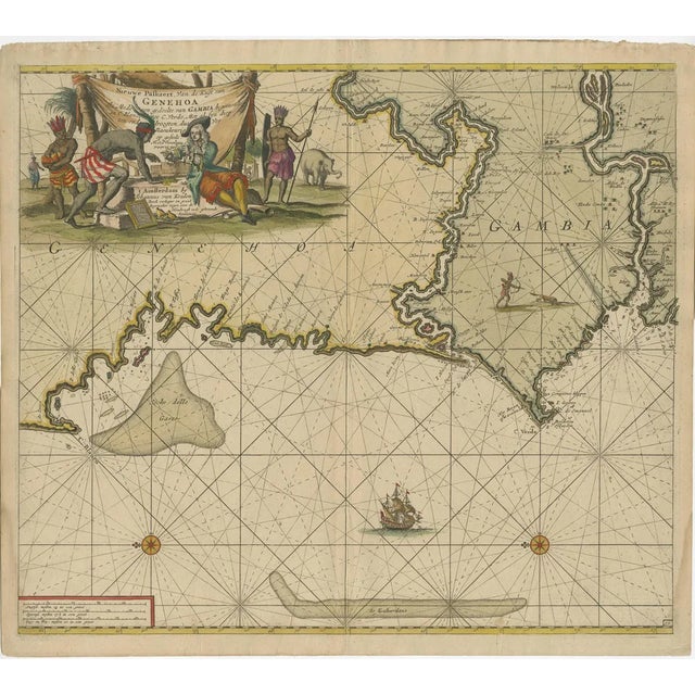 Antique Sea Chart of the Western Coast of Africa For Sale