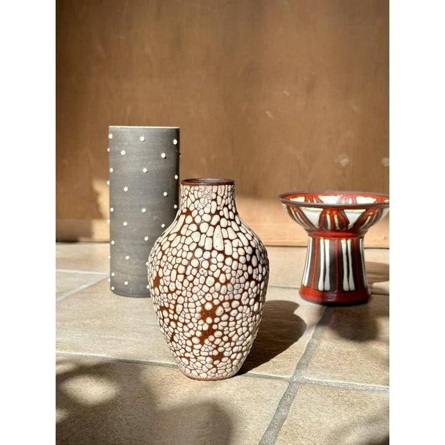 Studio Ceramic Vase with Net Glaze from Albert Kießling, Steinach, Germany, 1960s For Sale - Image 12 of 14