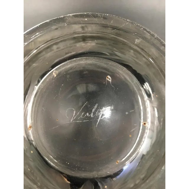 1940s Art Deco Frosted Glass Vase with Thistle Motif from Verlys, France, 1930s For Sale - Image 5 of 6